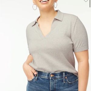 J Crew Factory large cashmere-cotton blend polo sweater NWT